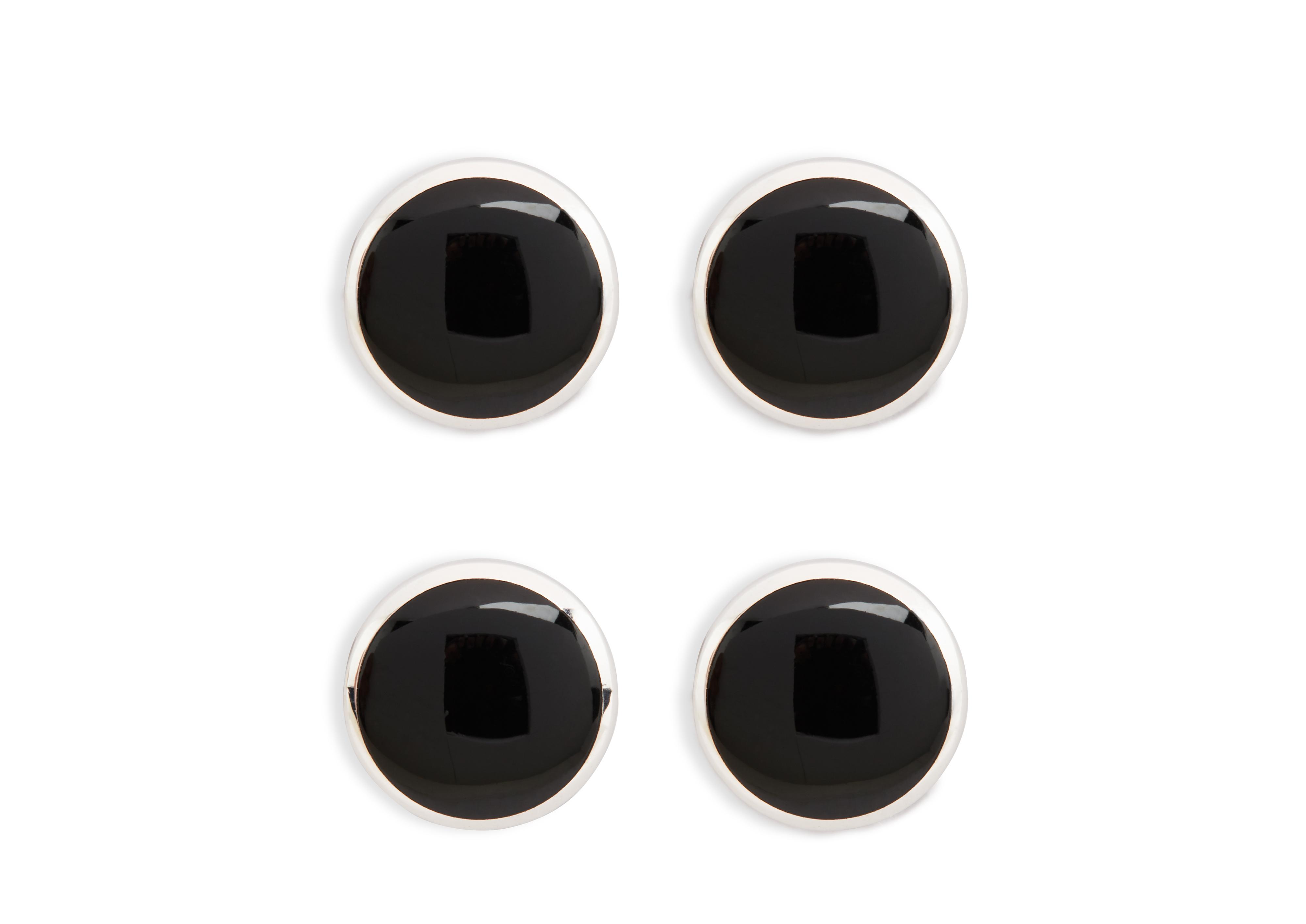 ONYX ROUND SHIRT STUDS