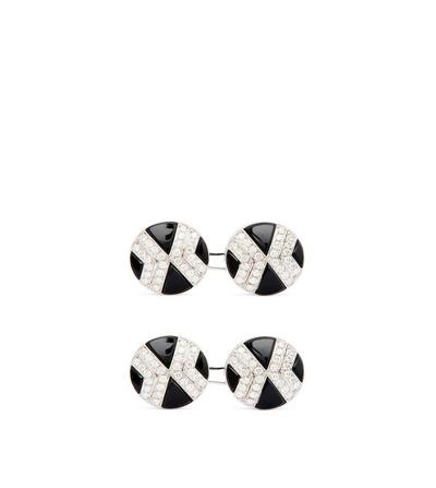 DIAMOND ROUND CUFFLINKS image number 2