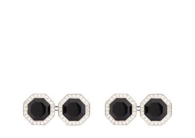 DIAMOND ONYX OCTAGON CUFFLINKS image number 0