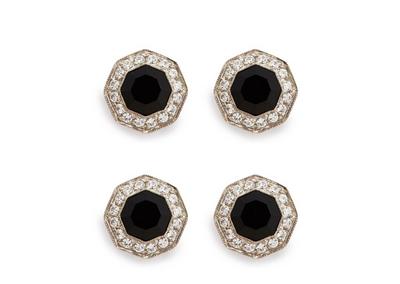 DIAMOND ONYX OCTAGON STUDS image number 0