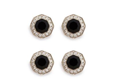 DIAMOND ONYX OCTAGON STUDS image number 0