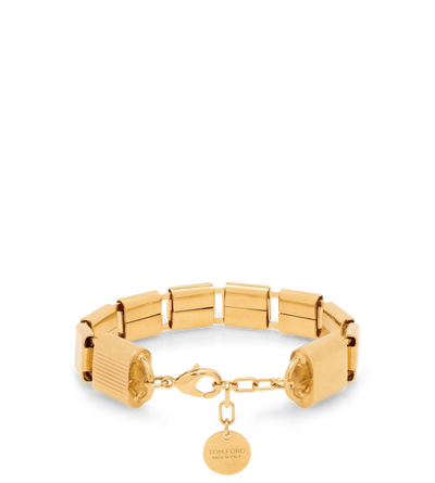 BRASS BOX BRACELET WITH PADLOCKS image number 1