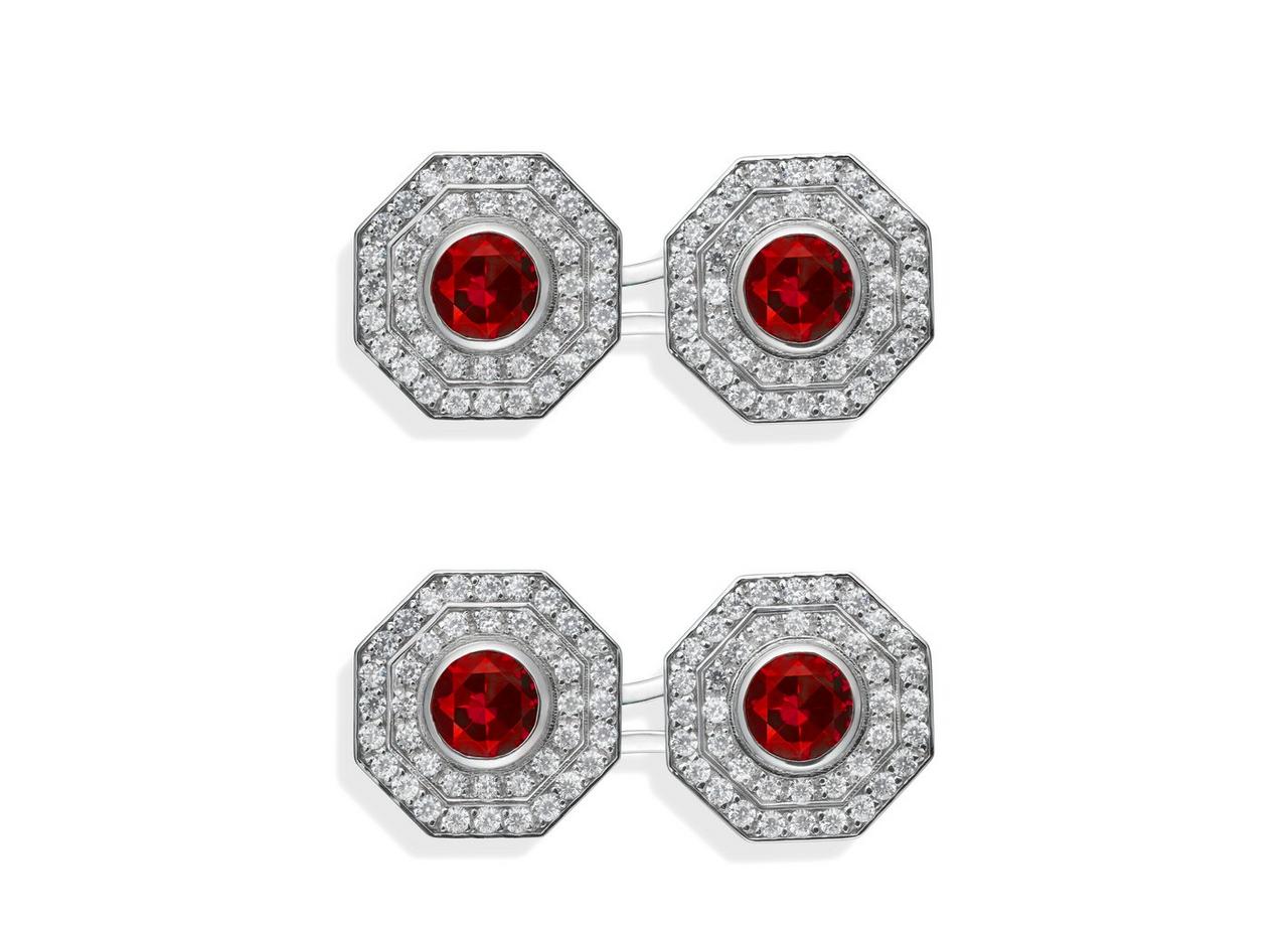 OCTAGON DIAMOND CUFFLINKS image number 0