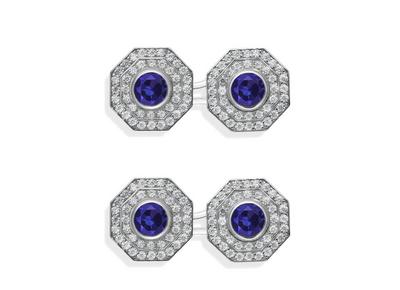 OCTAGON DIAMOND CUFFLINKS image number 0