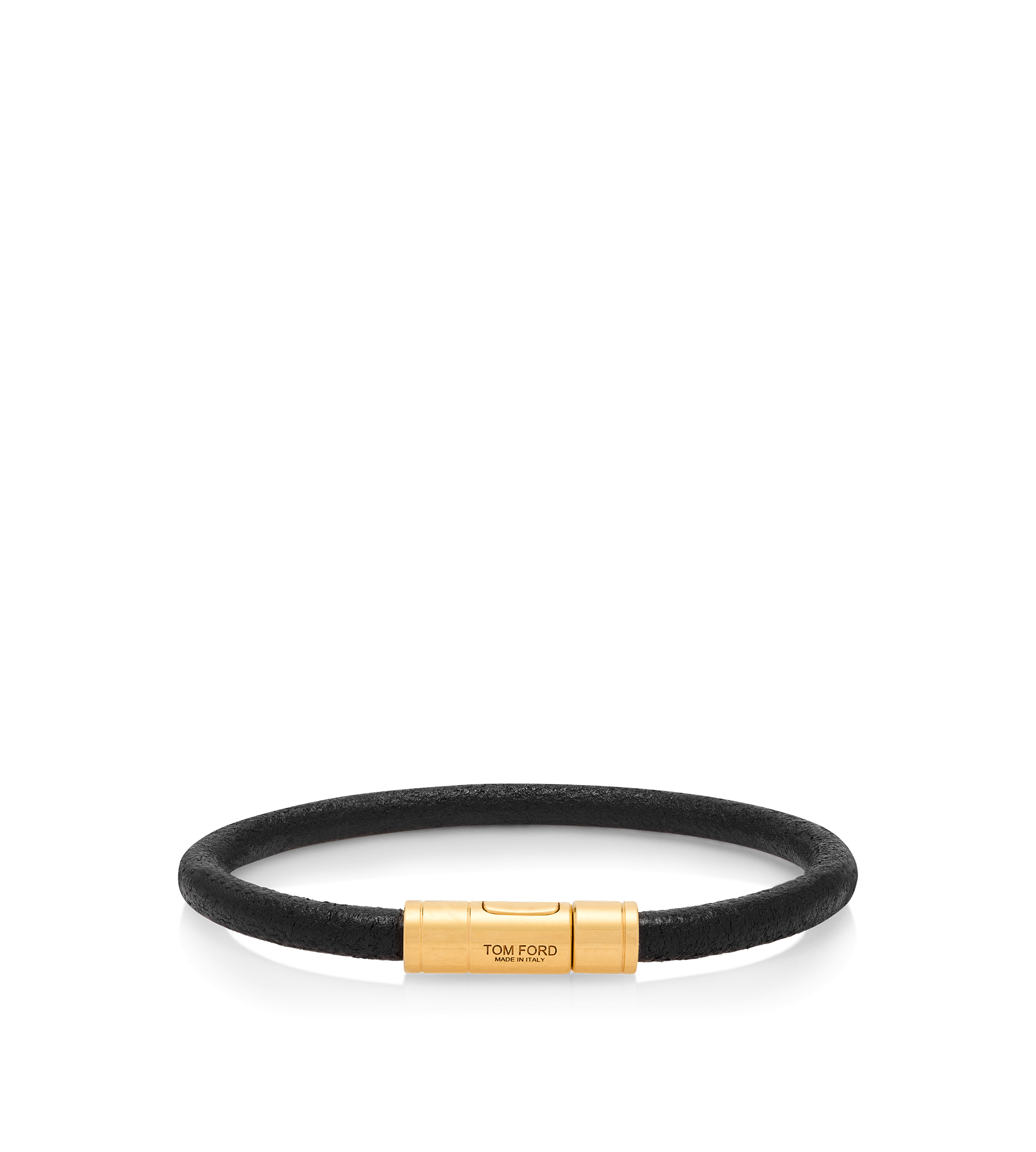 【関税＆送料込み】Tom Ford Black And Gold Leather Bracelet Tom Ford Leather bracelet | Men's Jewelery | Vitkac