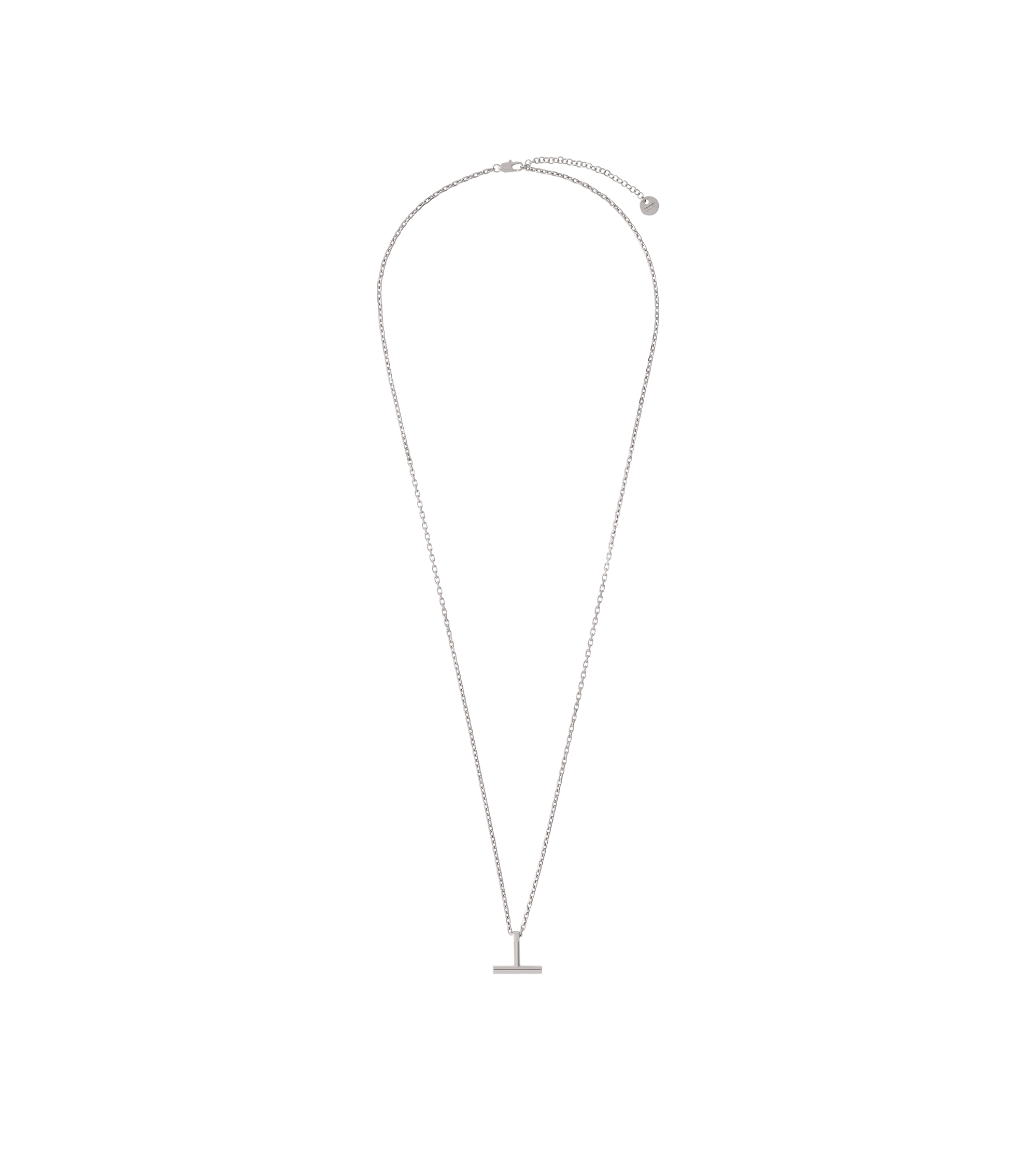 SILVER T PENDANT NECKLACE