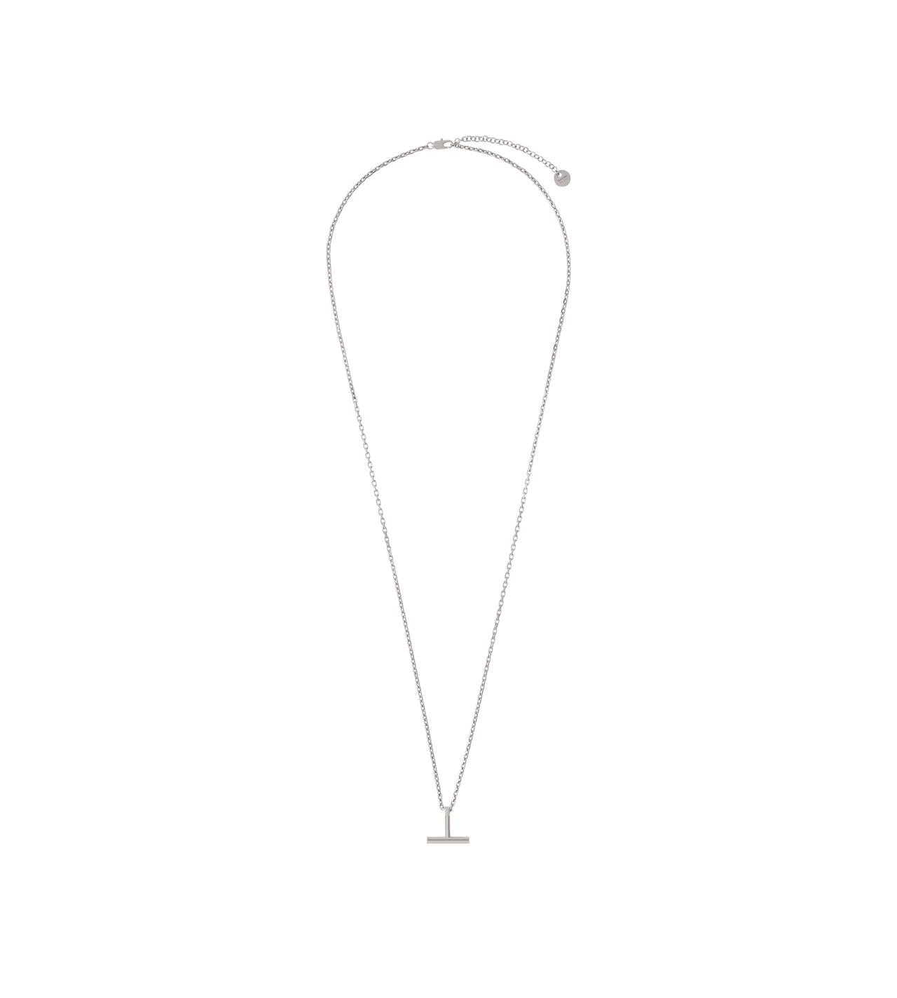 SILVER T PENDANT NECKLACE image number 0