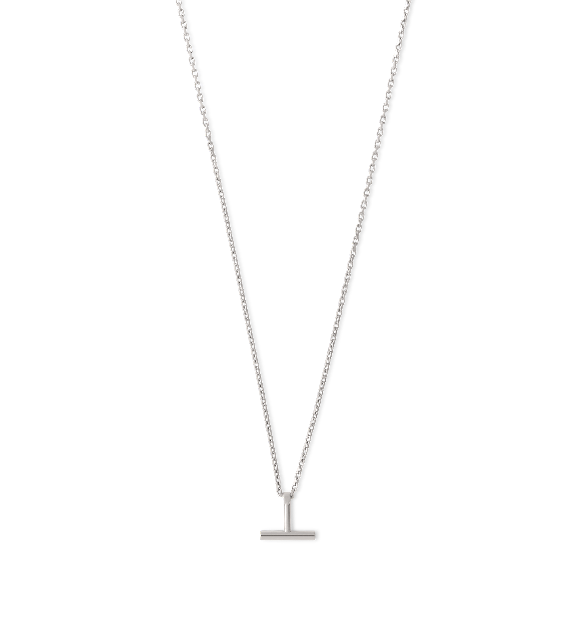 SILVER T PENDANT NECKLACE