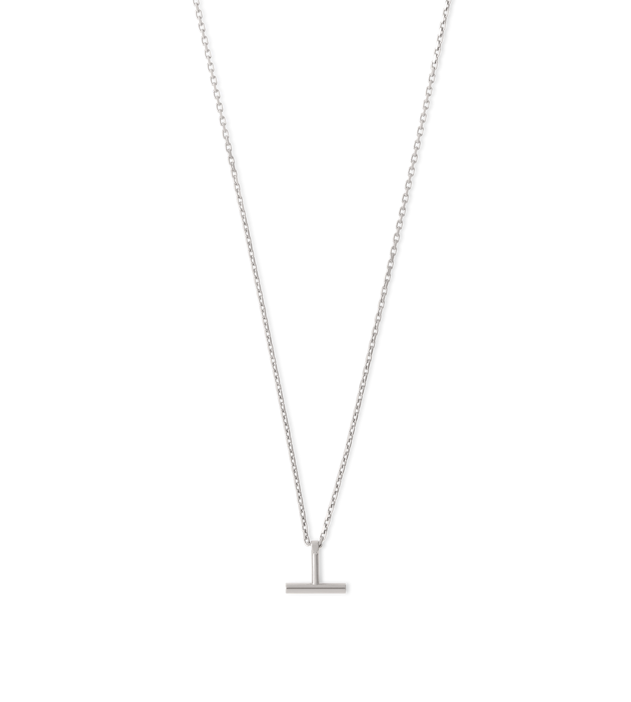 SILVER T PENDANT NECKLACE image number 1