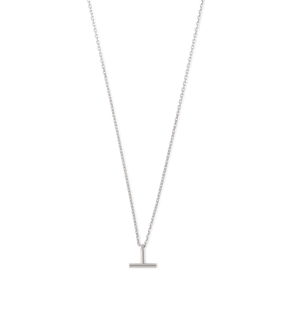 SILVER T PENDANT NECKLACE image number 1