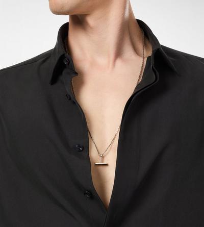 SILVER T PENDANT NECKLACE image number 2