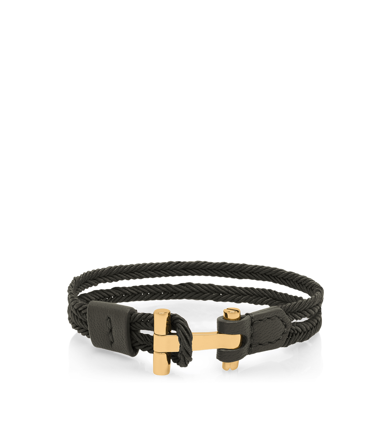 TOM FORD NYLON FOREST GREEN BRACELET EN NYLON TRESS&Eacute;