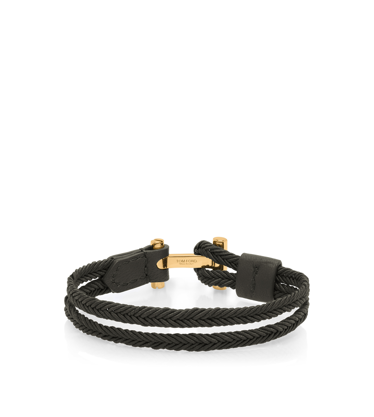 TOM FORD NYLON FOREST GREEN BRACELET EN NYLON TRESS&Eacute;