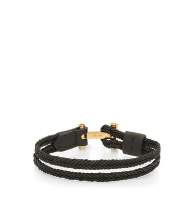 TOM FORD NYLON FOREST GREEN BRACELET EN NYLON TRESS&Eacute;