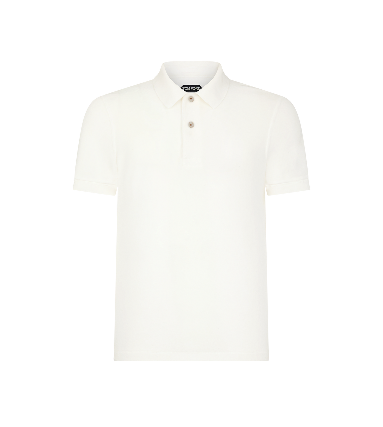 TOM FORD COTTON BLEND WHITE TOWELLING POLO