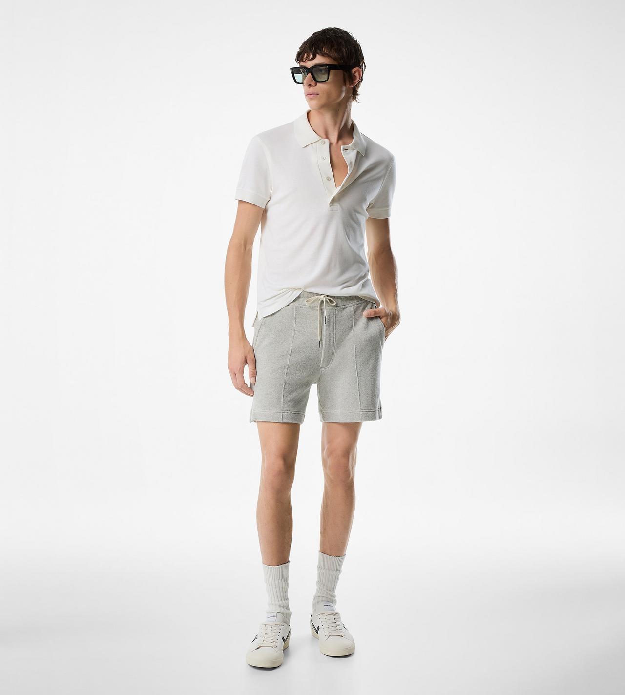 COTTON CASHMERE SHORT SLEEVE POLO image number 1