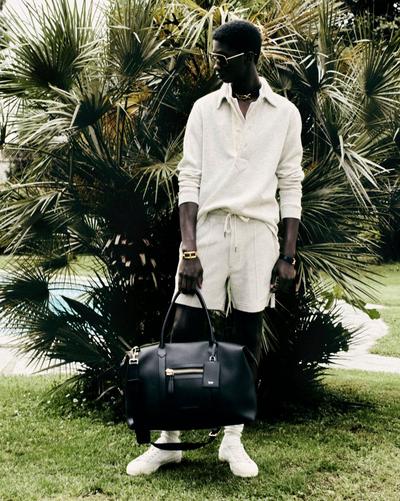 COTTON CASHMERE SHORT SLEEVE POLO image number 3