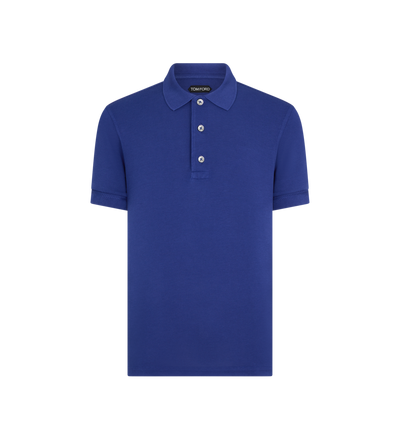 TOM FORD LYOCELL COTTON BLEND ROYAL BLUE PIQUET POLO