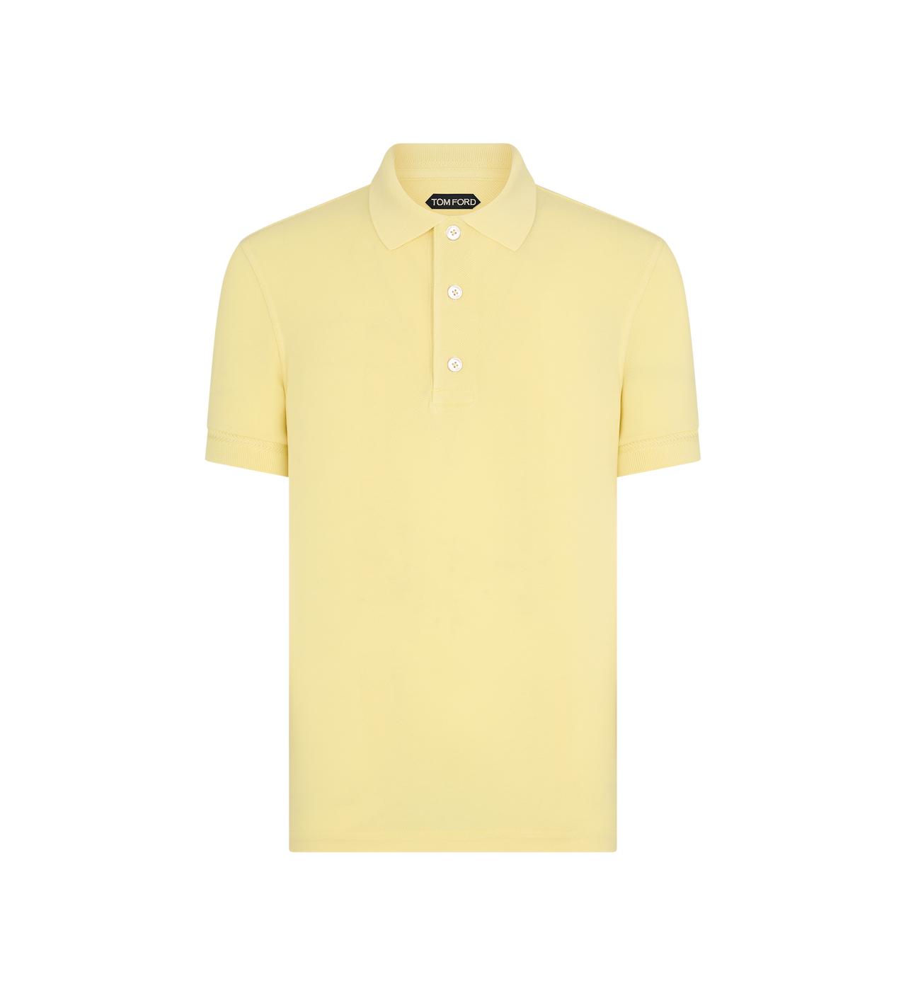 TOM FORD LYOCELL COTTON BLEND DOUBLE CREAM PIQUET POLO