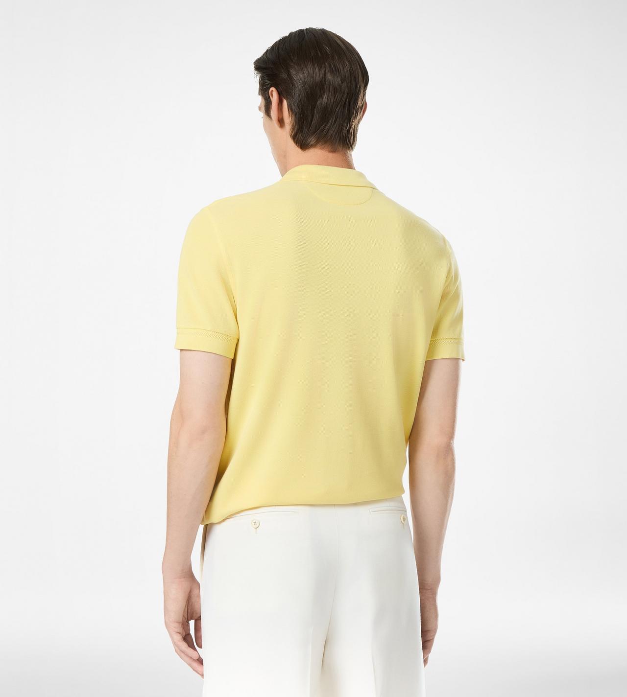 TOM FORD LYOCELL COTTON BLEND DOUBLE CREAM PIQUET POLO