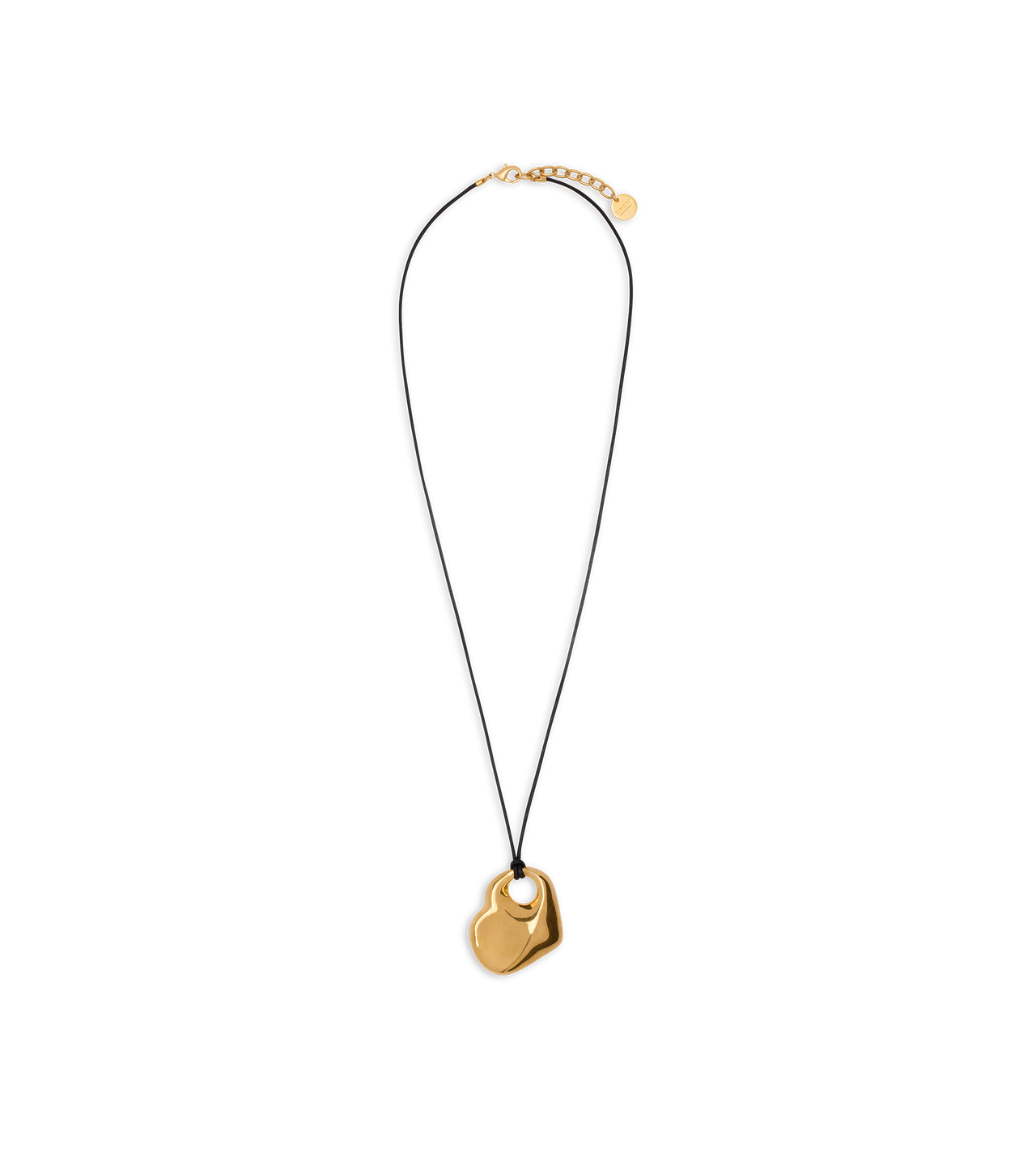 BRASS AND LEATHER AMOR NECKLACE image number 0