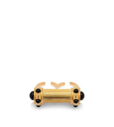 BRASS AND CRYSTAL CABOCHONS RING image number 0