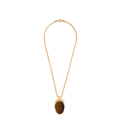 BRASS AND TIGER EYE ANGELICA NECKLACE image number 0