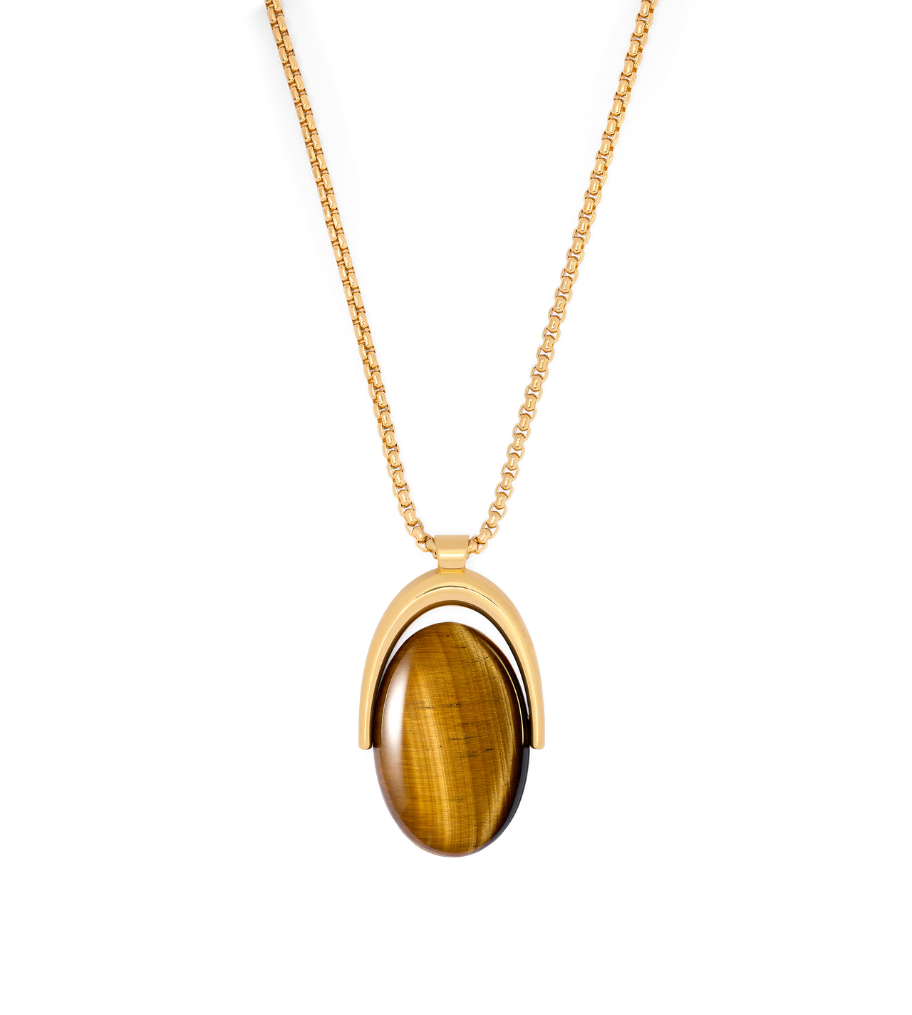 BRASS AND TIGER EYE ANGELICA NECKLACE image number 1
