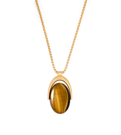 BRASS AND TIGER EYE ANGELICA NECKLACE image number 1