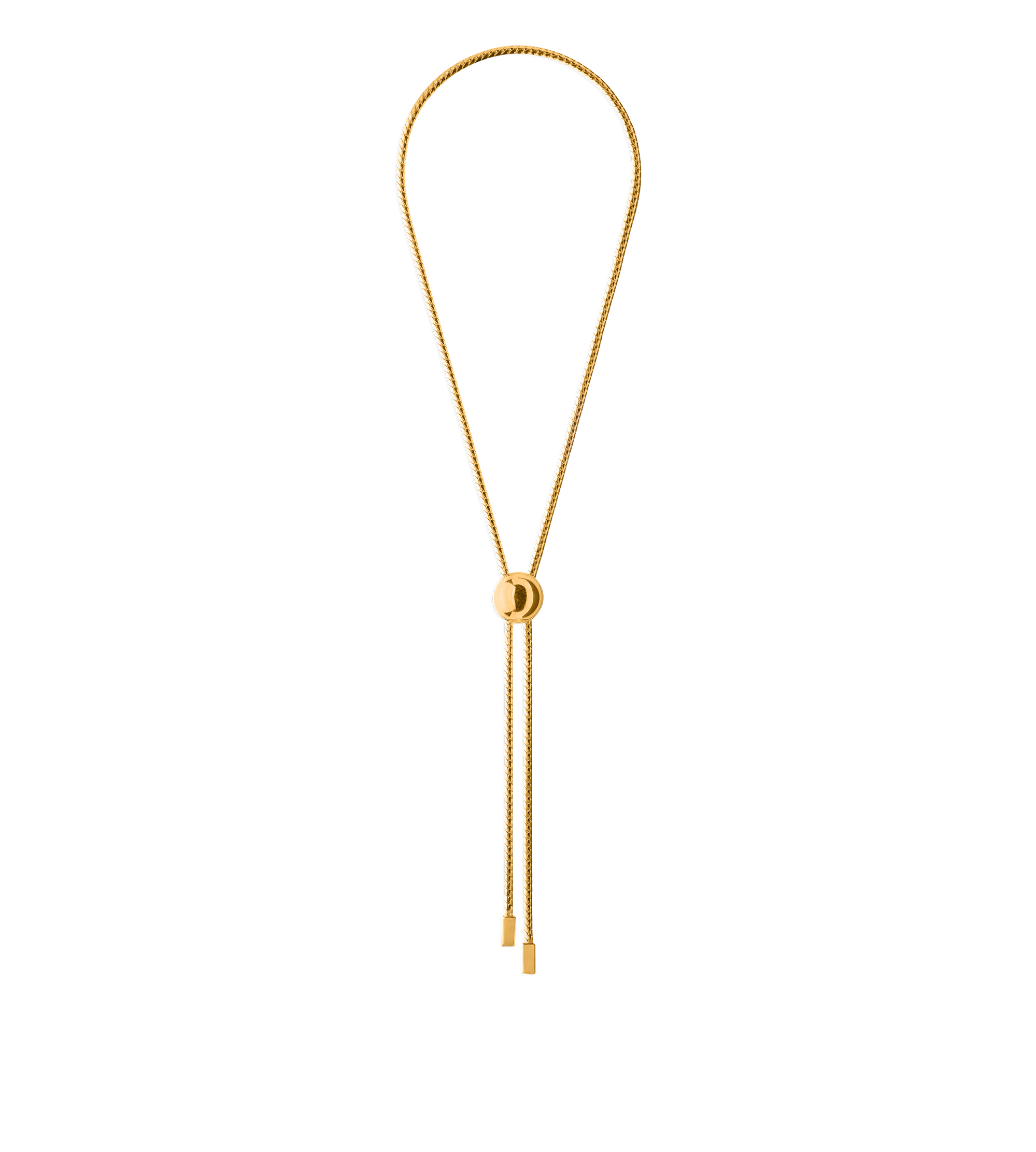BRASS DOME LARIAT NECKLACE