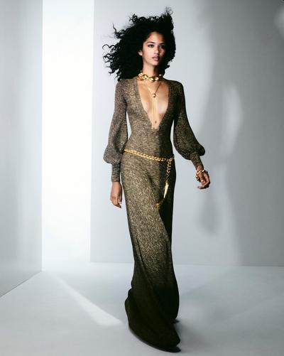 BRASS DOME LARIAT NECKLACE image number 3