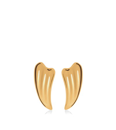 VINTAGE GOLD BRASS LIZA EARRINGS image number 0