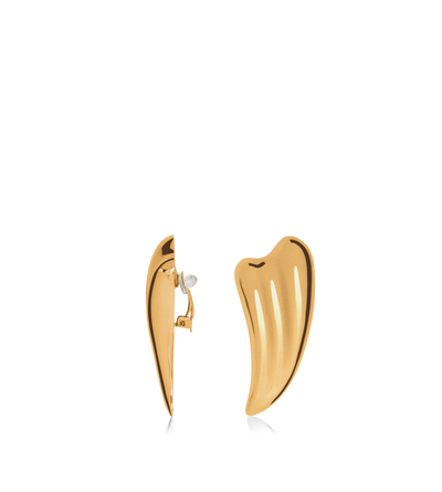 VINTAGE GOLD BRASS LIZA EARRINGS image number 1