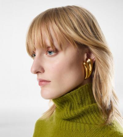 VINTAGE GOLD BRASS LIZA EARRINGS image number 2