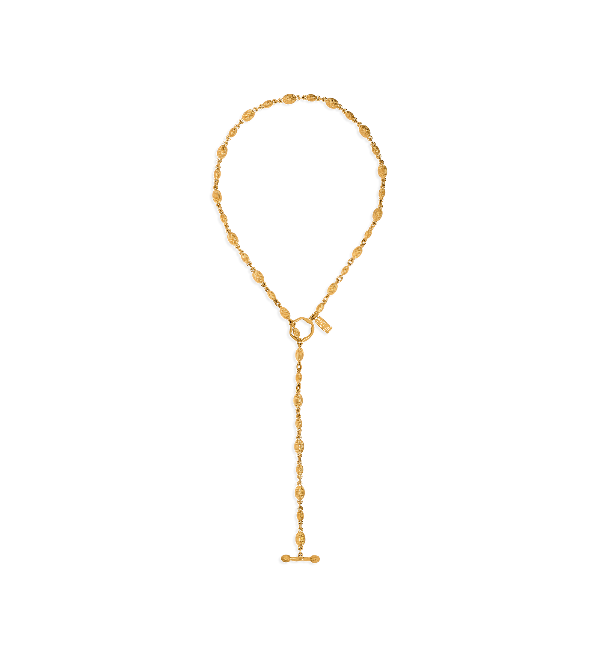 VINTAGE GOLD BRASS GRACE LARIAT NECKLACE