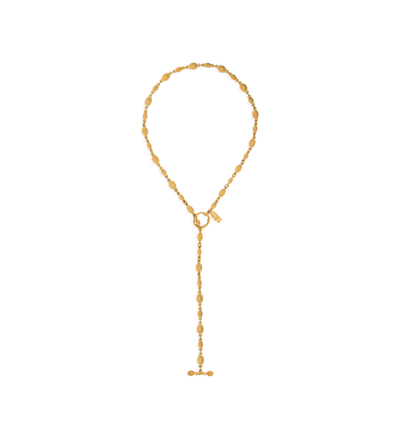 VINTAGE GOLD BRASS GRACE LARIAT NECKLACE image number 0