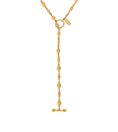 VINTAGE GOLD BRASS GRACE LARIAT NECKLACE image number 1