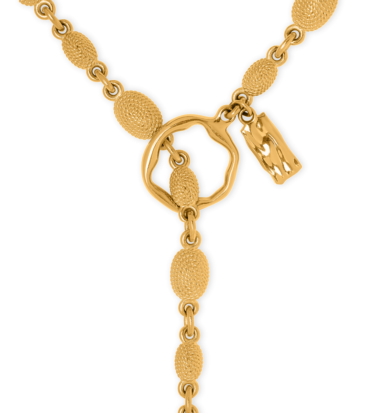 VINTAGE GOLD BRASS GRACE LARIAT NECKLACE image number 2