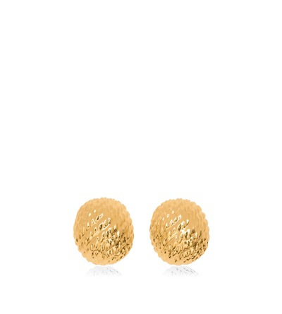 VINTAGE GOLD BRASS SANDY EARRINGS image number 0