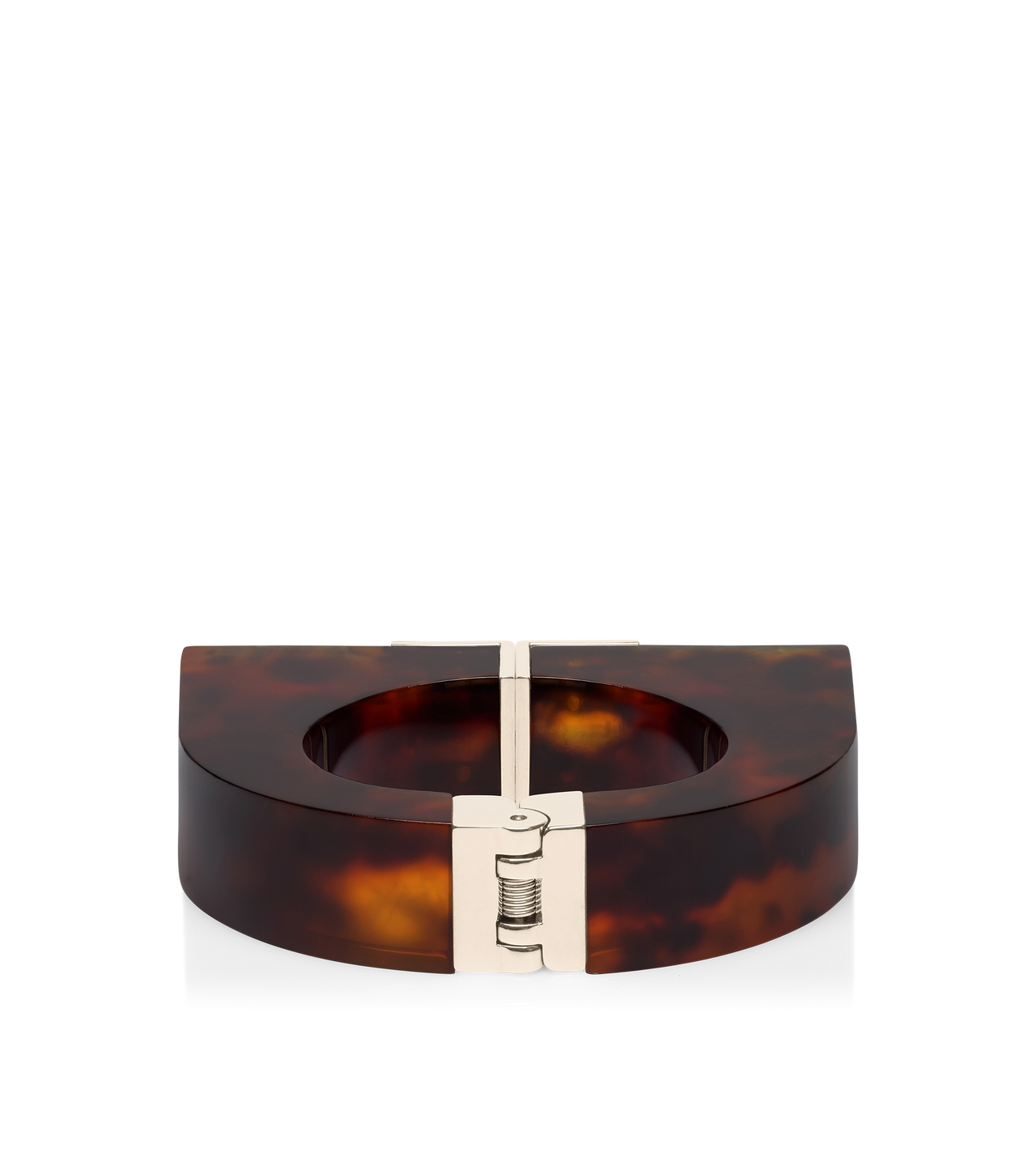 TOM FORD BRASS CARAMEL TORTOISESHELL BRACCIALE DECO IN PLEXIGLASS E OTTONE