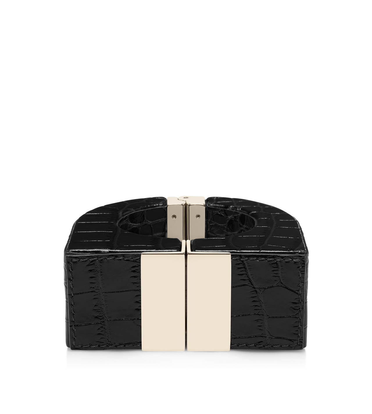 BRACELET D&Eacute;CORATIF EN CUIVRE ET CUIR DE CROCODILE BRILLANT ESTAMP&Eacute; image number 0