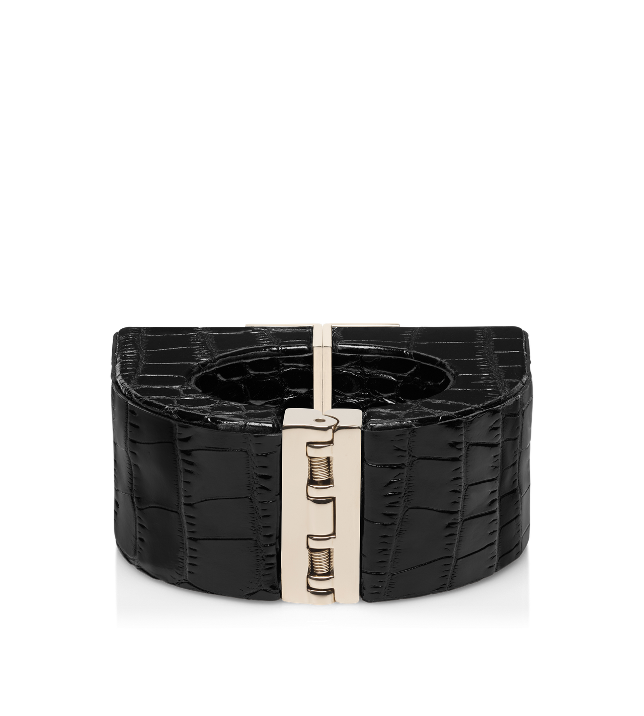 BRACELET D&Eacute;CORATIF EN CUIVRE ET CUIR DE CROCODILE BRILLANT ESTAMP&Eacute; image number 1