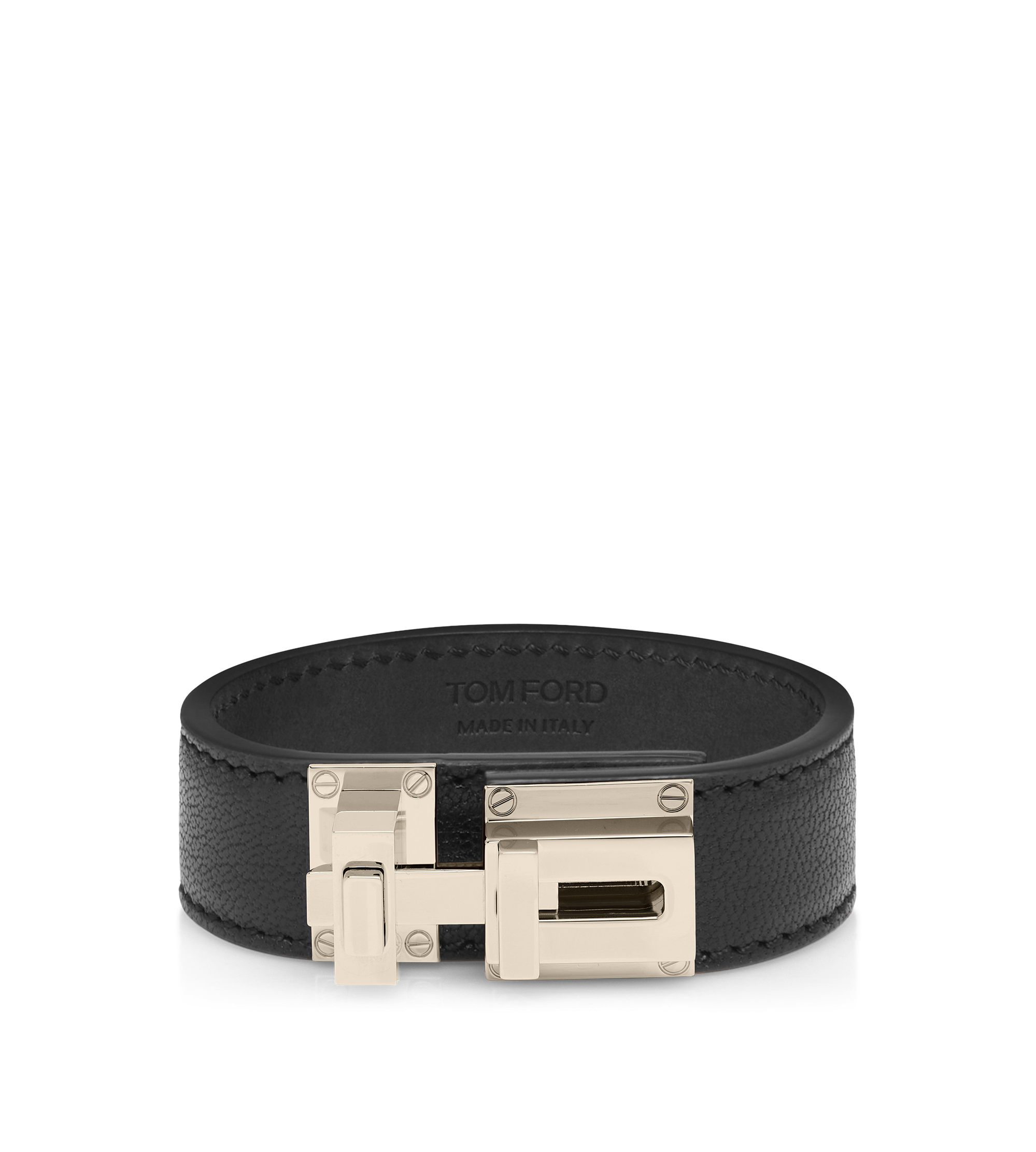 SUPPLE GRAIN LEATHER T LATCH BRACELET