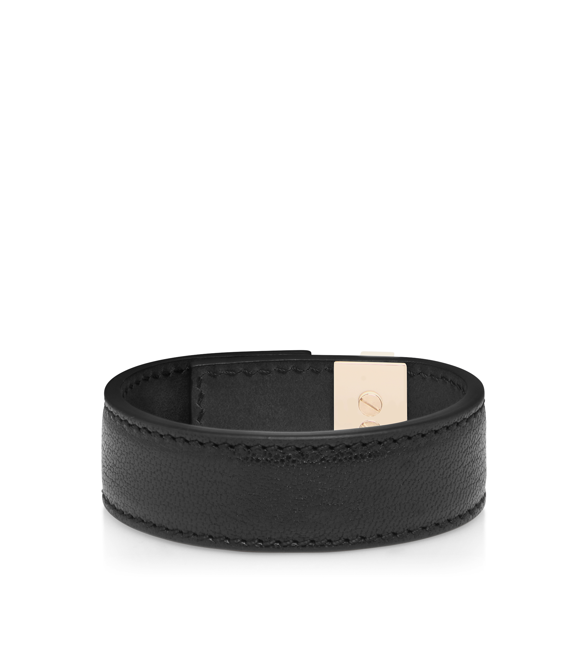 SUPPLE GRAIN LEATHER T LATCH BRACELET