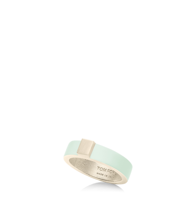 TOM FORD  LIGHT MINT MATTE LACQUERED BRASS FERA THIN RING