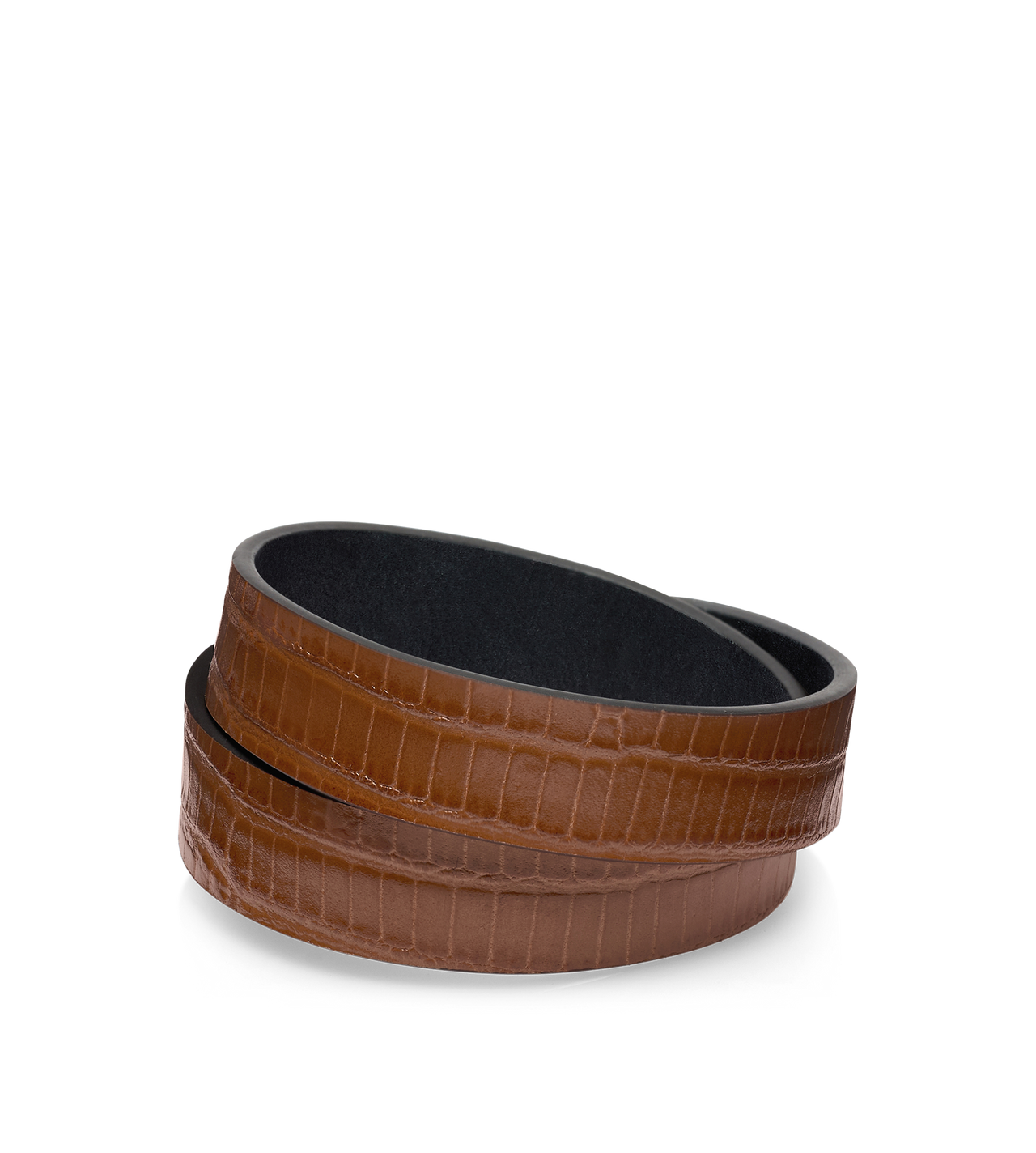 TEJUS-EFFECT PRINTED LEATHER INTERLOCK T BRACELET image number 1