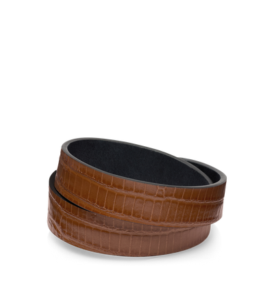 TEJUS-EFFECT PRINTED LEATHER INTERLOCK T BRACELET image number 1