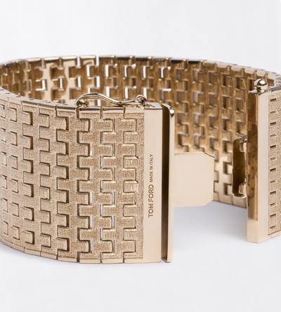 TOM FORD BRASS PALE GOLD BRASS AION BRACELET