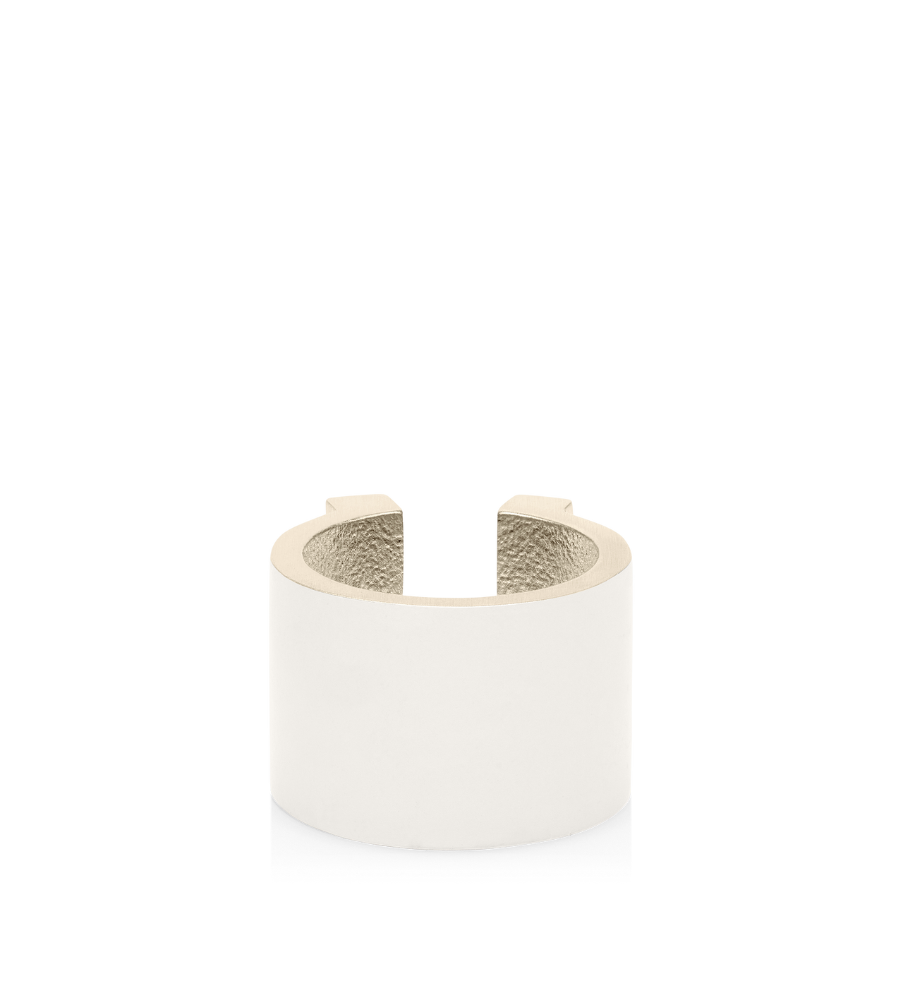 TOM FORD BRASS WHITE PEARL MATTE LACQUERED BRASS FERA OPEN RING