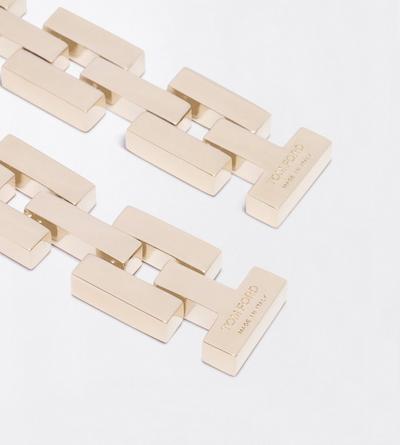 TOM FORD BRASS PALE GOLD BRASS LIA EARRINGS